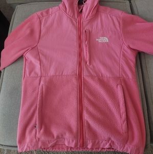 Womens Pink Hooded Vintage Northface Jacket size Med clean